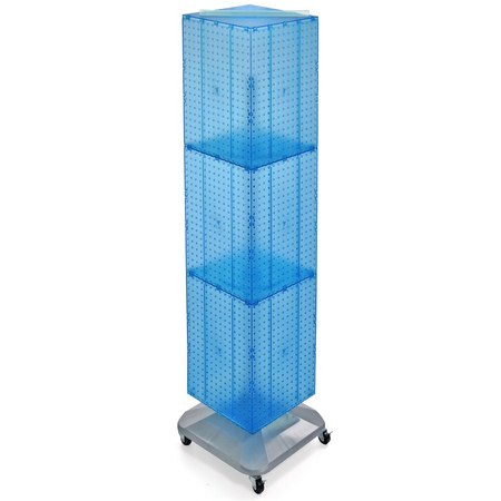 AZAR DISPLAYS Four-Sided Pegboard Tower Revolving Display Panel Size 14"W x 60"H 701465-BLU